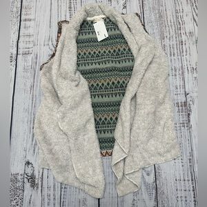 NWT | Tribal Print Sherpa Collared Vest | Womens | Large